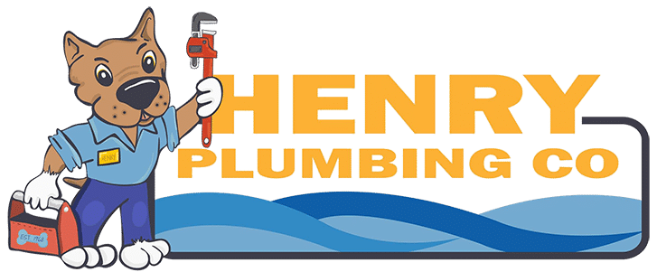 Henry Plumbing logo with blue wave branding design