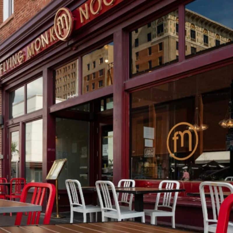The front of Flying Monk Noodle Bar, where Henry Plumbing's team repaired a leaking hand sink faucet.