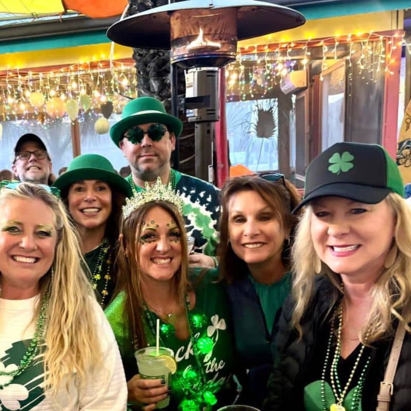 Tonya Reed poses with some fellow St. Patrick's Day revelers at a local Savannah establishment.