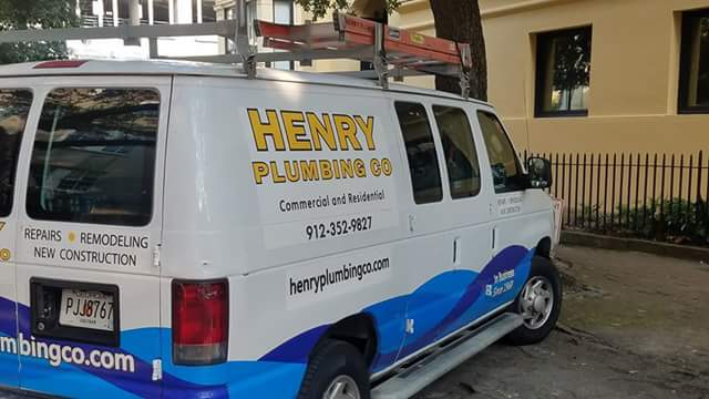 Henry Plumbing commercial plumbing service vehicle in Savannah GA