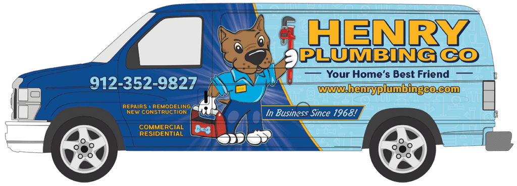 Henry Plumbing branded service vehicle graphic in Savannah Georgia