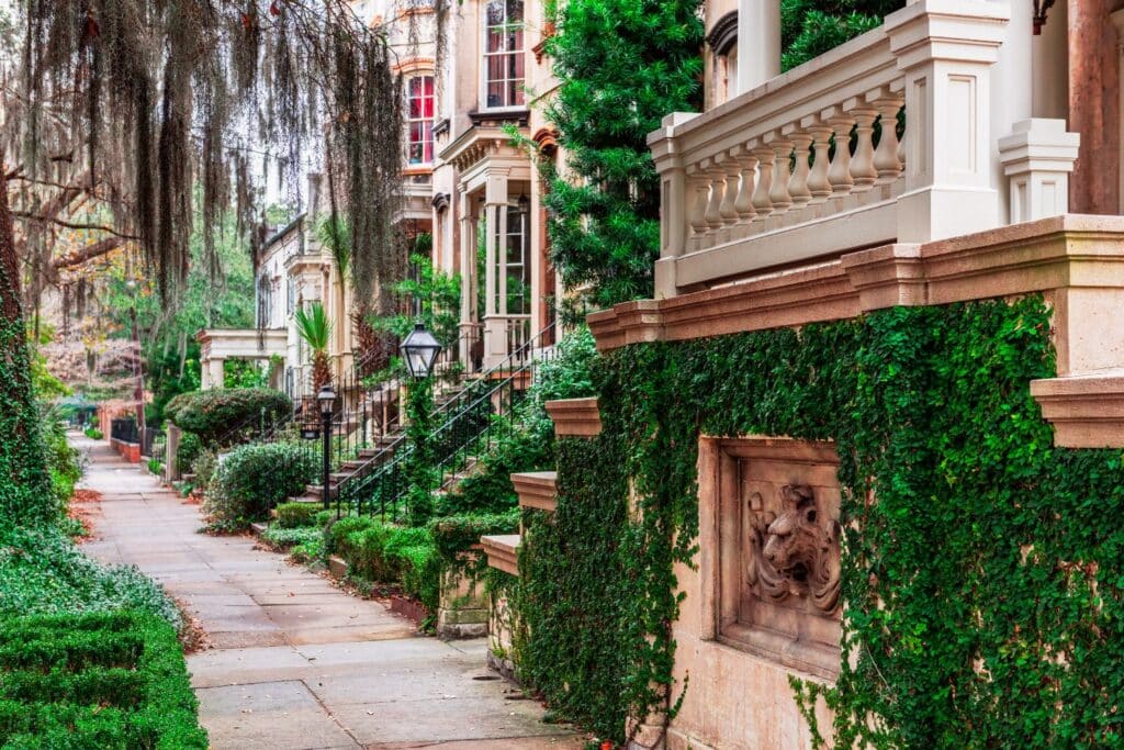 Luxury Savannah home exterior with residential plumbing services