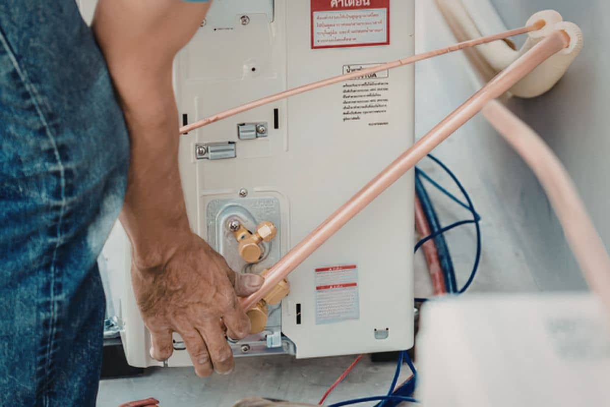 HVAC or water heater system maintenance and plumbing inspection