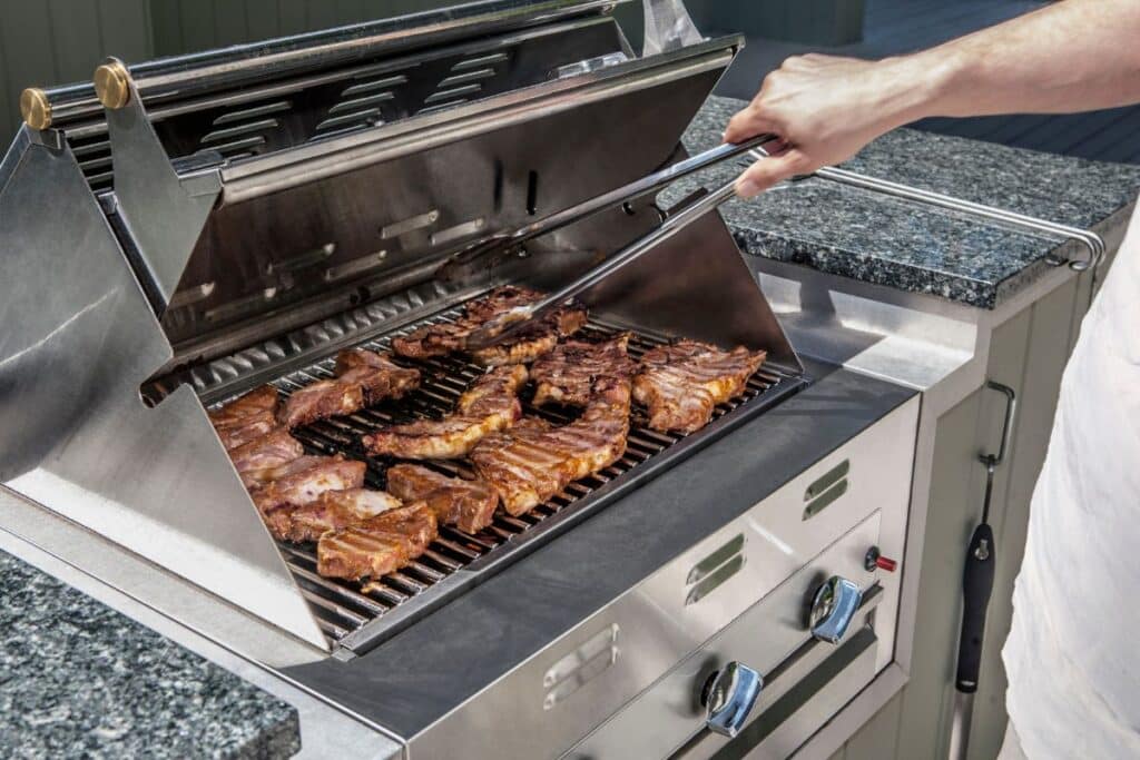 Outdoor grill cooking and natural gas appliance installation
