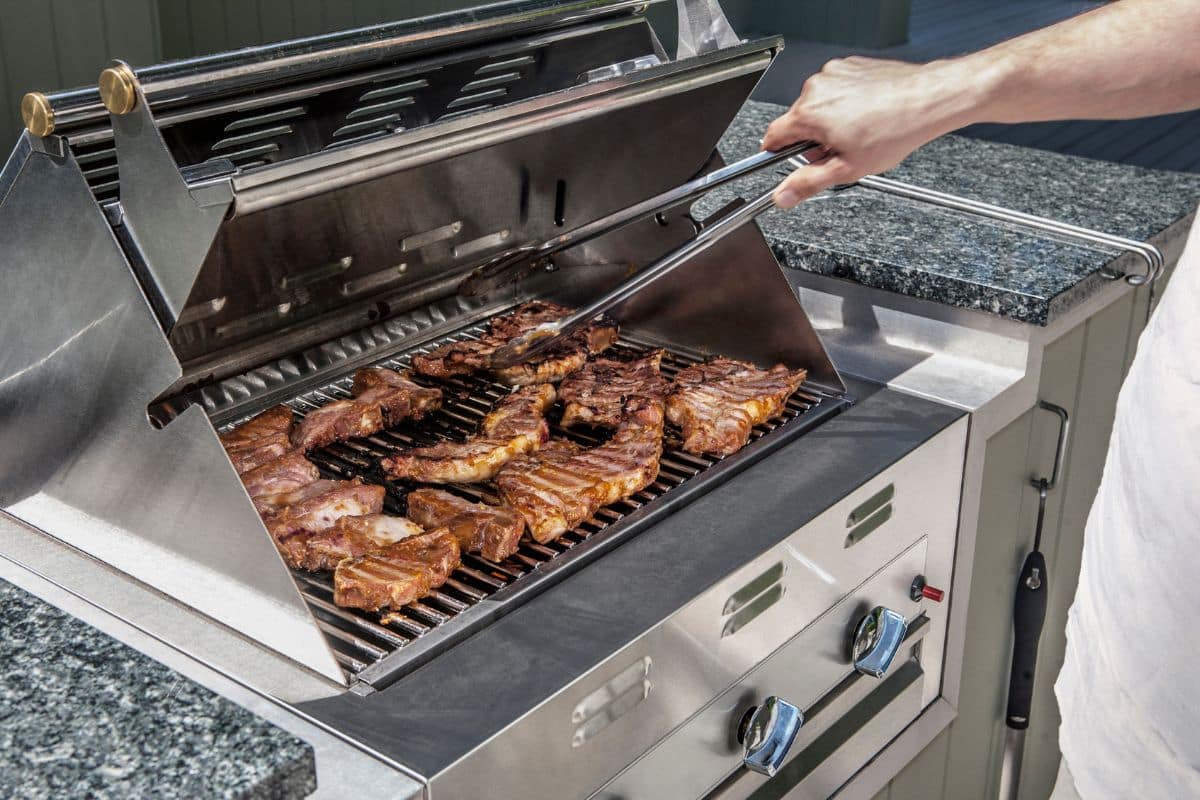 Outdoor grill cooking and natural gas appliance installation
