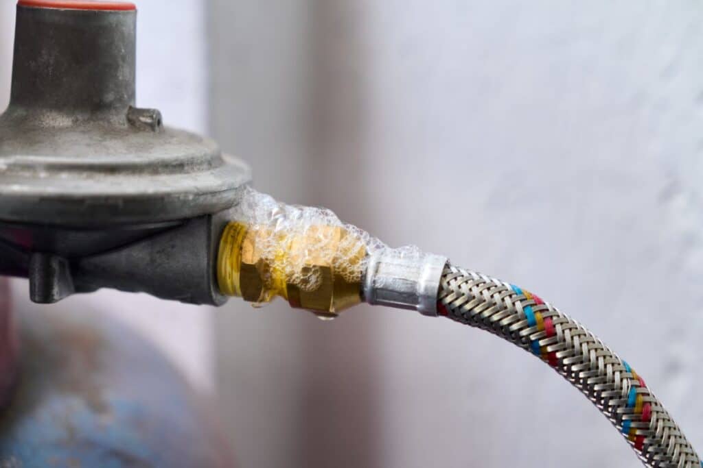 Close-up of plumbing pipe repair and plumbing maintenance service