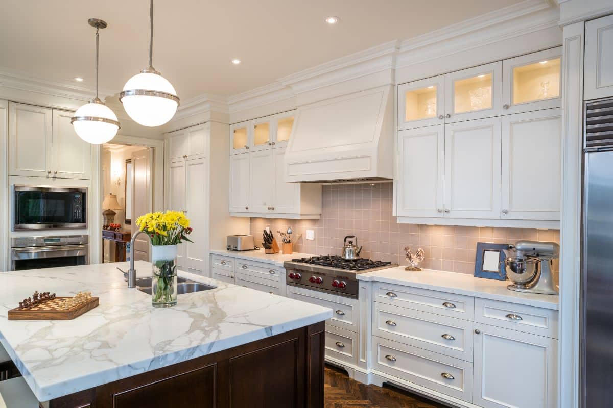 Luxury kitchen remodeling with plumbing fixture upgrades