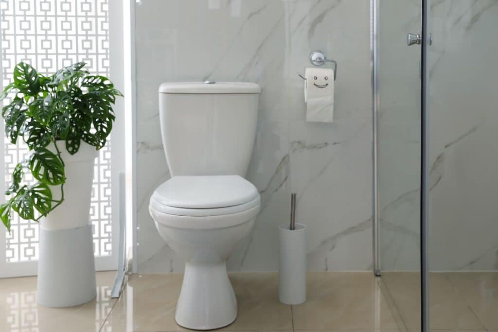 Modern residential toilet installation in Savannah GA bathroom