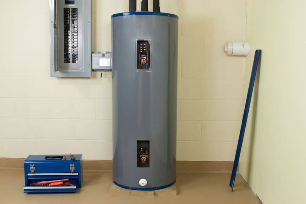 Residential water heater installation by Henry Plumbing technicians